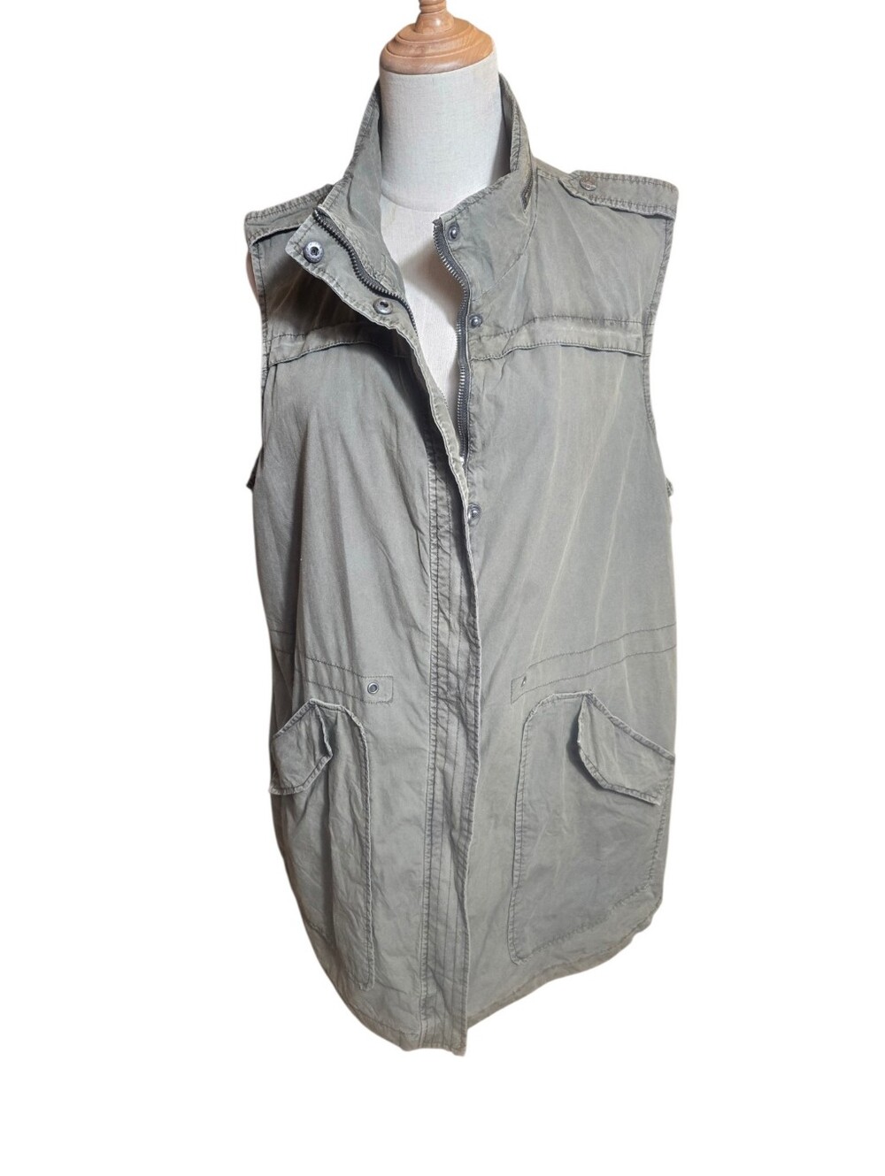 Levi's Olive Green Utility Sleeveless Vest Jacket Plus Size
